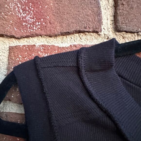 Free People We The Free Kate Ribbed stretch Tank top in black L NEW - Picture 7 of 9